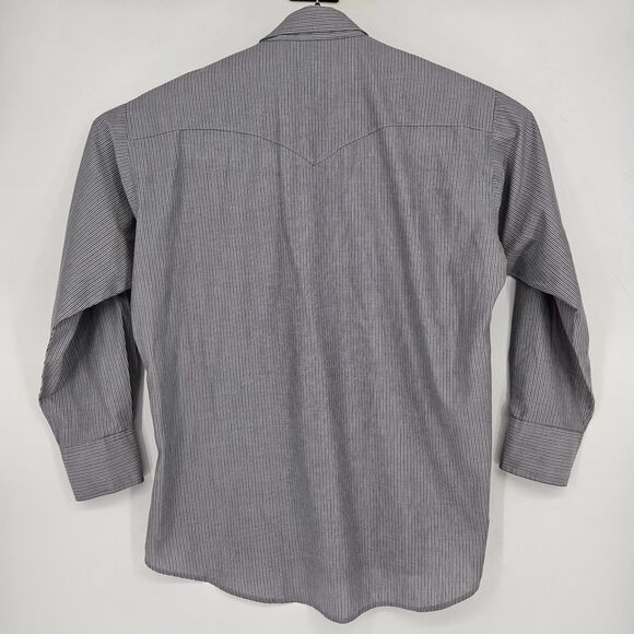Flying R Ranchwear Pearl Snap Shirt Mens 18 35 Gray Classic Fit Western Made USA - Picture 5 of 11